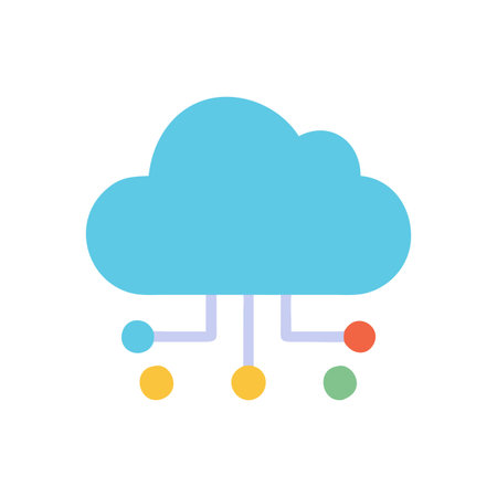 Flat style Cloud Computing Icon vector illustration for User Interface documents websites and mobile applicationsのイラスト素材