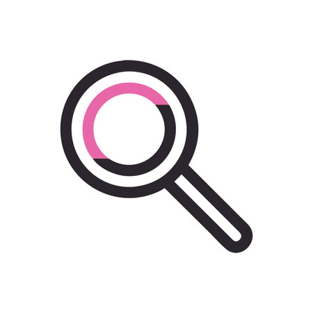 Flat style Magnifying Glass Icon vector illustration for User Interface documents websites and mobile applicationsのイラスト素材