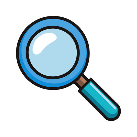 Flat style Magnifying Glass Icon vector illustration for User Interface documents websites and mobile applicationsのイラスト素材
