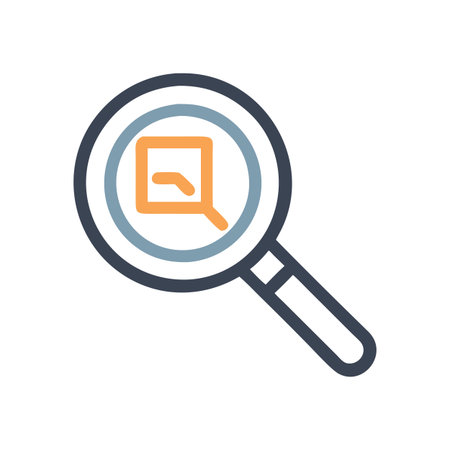 Flat style Magnifying Glass Icon vector illustration for User Interface documents websites and mobile applicationsのイラスト素材