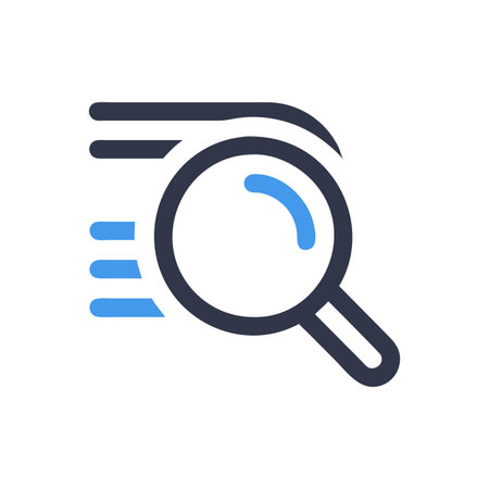 Flat style Magnifying Glass Icon vector illustration for User Interface documents websites and mobile applicationsのイラスト素材