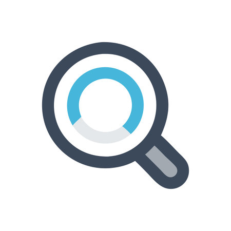 Flat style Magnifying Glass Icon vector illustration for User Interface documents websites and mobile applicationsのイラスト素材