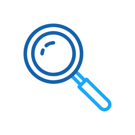 Flat style Magnifying Glass Icon vector illustration for User Interface documents websites and mobile applicationsのイラスト素材