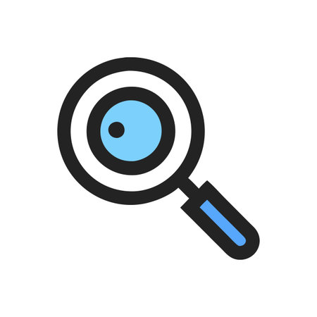 Flat style Magnifying Glass Icon vector illustration for User Interface documents websites and mobile applicationsのイラスト素材