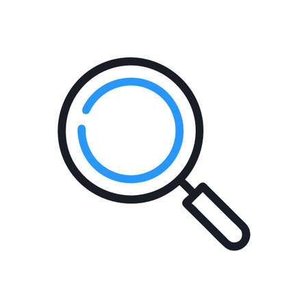 Flat style Magnifying Glass Icon vector illustration for User Interface documents websites and mobile applicationsのイラスト素材
