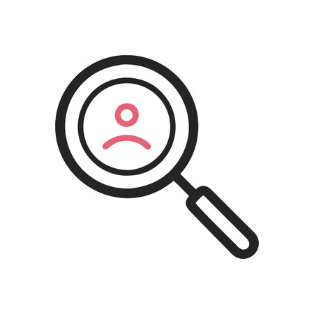 Flat style Magnifying Glass Icon vector illustration for User Interface documents websites and mobile applicationsのイラスト素材