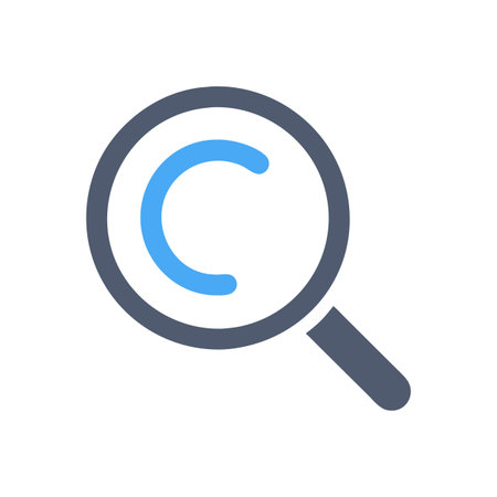 Flat style Magnifying Glass Icon vector illustration for User Interface documents websites and mobile applicationsのイラスト素材