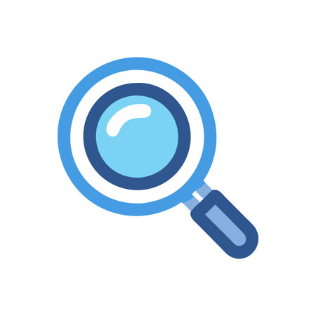 Flat style Magnifying Glass Icon vector illustration for User Interface documents websites and mobile applicationsのイラスト素材
