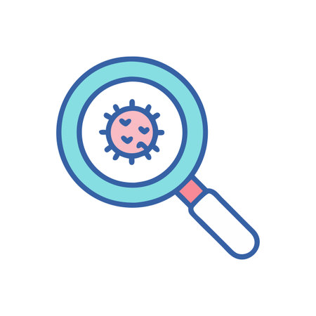 Flat style Magnifying Glass Icon vector illustration for User Interface documents websites and mobile applicationsのイラスト素材