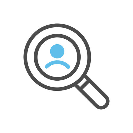 Flat style Magnifying Glass Icon vector illustration for User Interface documents websites and mobile applicationsのイラスト素材