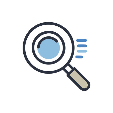 Flat style Magnifying Glass Icon vector illustration for User Interface documents websites and mobile applicationsのイラスト素材