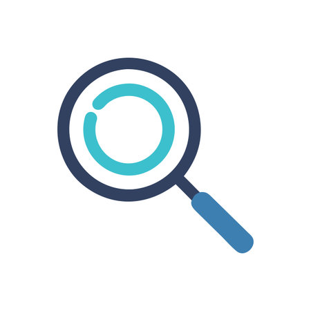 Flat style Magnifying Glass Icon vector illustration for User Interface documents websites and mobile applicationsのイラスト素材