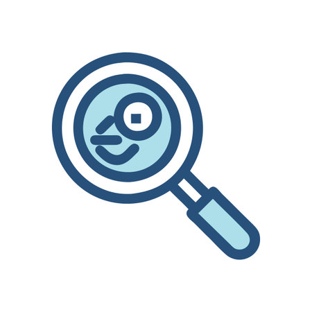Flat style Magnifying Glass Icon vector illustration for User Interface documents websites and mobile applicationsのイラスト素材