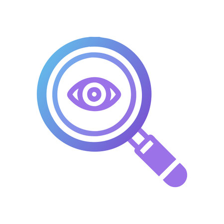 Flat style Magnifying Glass Icon vector illustration for User Interface documents websites and mobile applicationsのイラスト素材