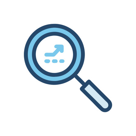 Flat style Magnifying Glass Icon vector illustration for User Interface documents websites and mobile applicationsのイラスト素材