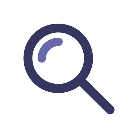 Flat style Magnifying Glass Icon vector illustration for User Interface documents websites and mobile applicationsのイラスト素材