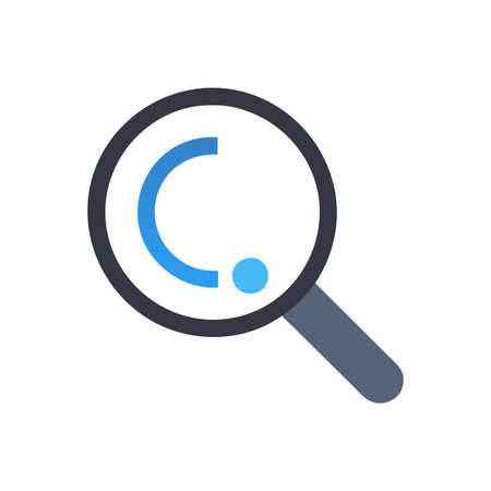Flat style Magnifying Glass Icon vector illustration for User Interface documents websites and mobile applicationsのイラスト素材