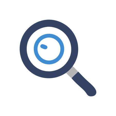 Flat style Magnifying Glass Icon vector illustration for User Interface documents websites and mobile applicationsのイラスト素材