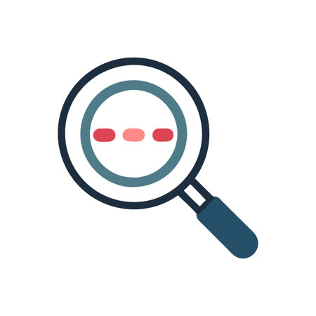Flat style Magnifying Glass Icon vector illustration for User Interface documents websites and mobile applicationsのイラスト素材