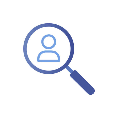 Flat style Magnifying Glass Icon vector illustration for User Interface documents websites and mobile applicationsのイラスト素材