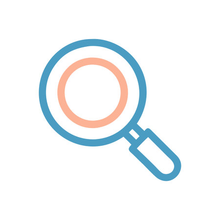 Flat style Magnifying Glass Icon vector illustration for User Interface documents websites and mobile applicationsのイラスト素材