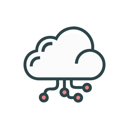 Flat style Cloud Computing Icon vector illustration for User Interface documents websites and mobile applicationsのイラスト素材