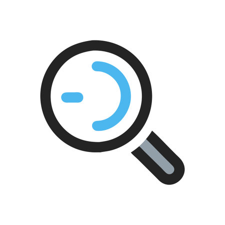 Flat style Magnifying Glass Icon vector illustration for User Interface documents websites and mobile applicationsのイラスト素材