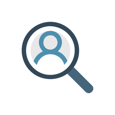 Flat style Magnifying Glass Icon vector illustration for User Interface documents websites and mobile applicationsのイラスト素材