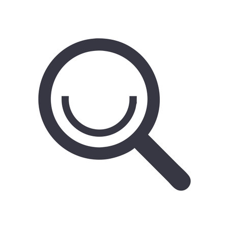 Flat style Magnifying Glass Icon vector illustration for User Interface documents websites and mobile applicationsのイラスト素材
