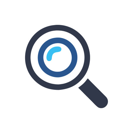 Flat style Magnifying Glass Icon vector illustration for User Interface documents websites and mobile applicationsのイラスト素材