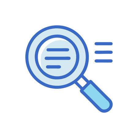 Flat style Magnifying Glass Icon vector illustration for User Interface documents websites and mobile applicationsのイラスト素材