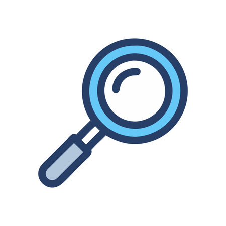Flat style Magnifying Glass Icon vector illustration for User Interface documents websites and mobile applicationsのイラスト素材
