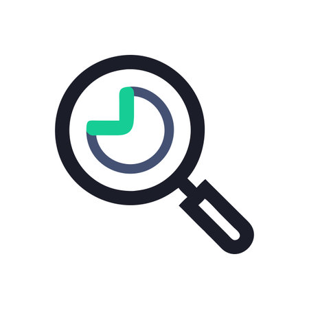 Flat style Magnifying Glass Icon vector illustration for User Interface documents websites and mobile applicationsのイラスト素材