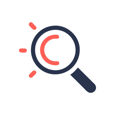 Flat style Magnifying Glass Icon vector illustration for User Interface documents websites and mobile applicationsのイラスト素材