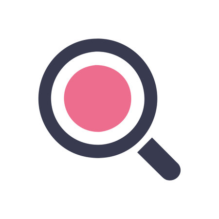 Flat style Magnifying Glass Icon vector illustration for User Interface documents websites and mobile applicationsのイラスト素材