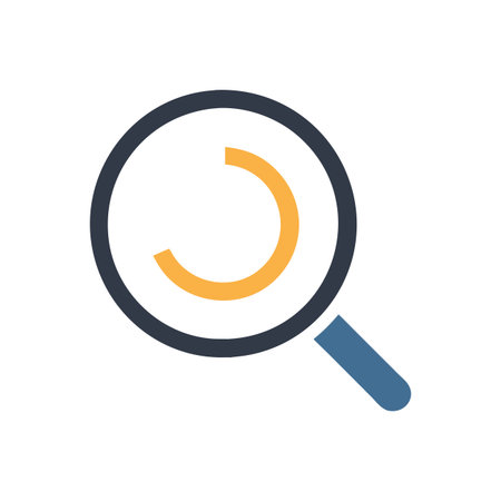 Flat style Magnifying Glass Icon vector illustration for User Interface documents websites and mobile applicationsのイラスト素材