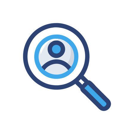 Flat style Magnifying Glass Icon vector illustration for User Interface documents websites and mobile applicationsのイラスト素材