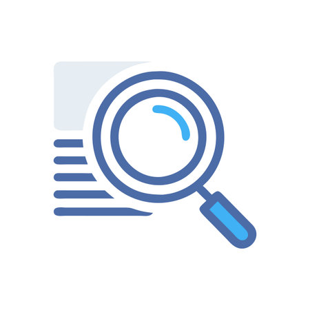 Flat style Magnifying Glass Icon vector illustration for User Interface documents websites and mobile applicationsのイラスト素材
