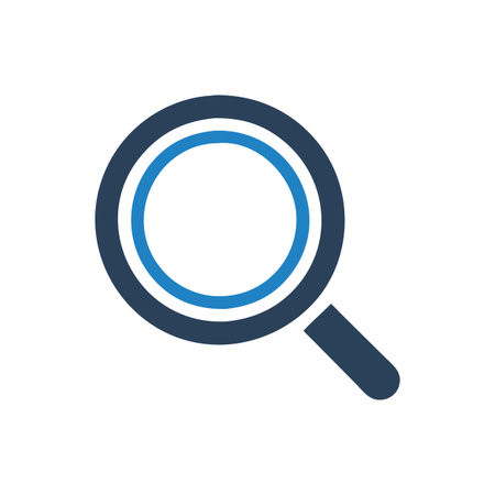 Flat style Magnifying Glass Icon vector illustration for User Interface documents websites and mobile applicationsのイラスト素材