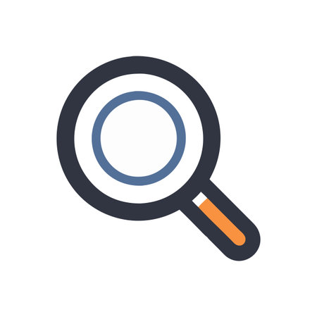Flat style Magnifying Glass Icon vector illustration for User Interface documents websites and mobile applicationsのイラスト素材