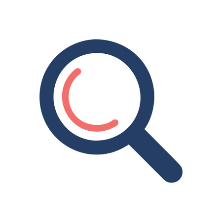 Flat style Magnifying Glass Icon vector illustration for User Interface documents websites and mobile applicationsのイラスト素材