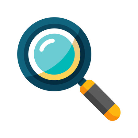 Flat style Magnifying Glass Icon vector illustration for User Interface documents websites and mobile applicationsのイラスト素材