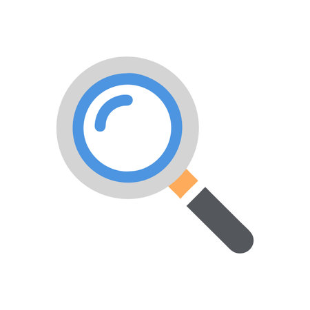 Flat style Magnifying Glass Icon vector illustration for User Interface documents websites and mobile applicationsのイラスト素材
