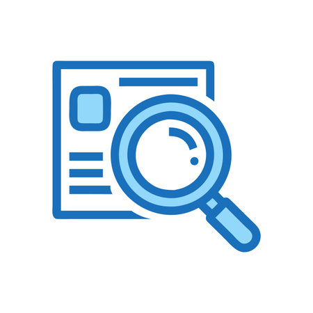Flat style Magnifying Glass Icon vector illustration for User Interface documents websites and mobile applicationsのイラスト素材