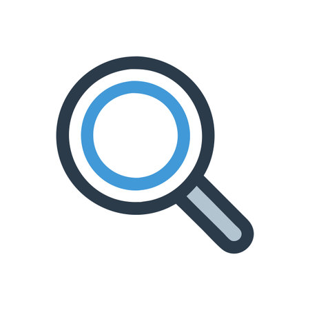 Flat style Magnifying Glass Icon vector illustration for User Interface documents websites and mobile applicationsのイラスト素材
