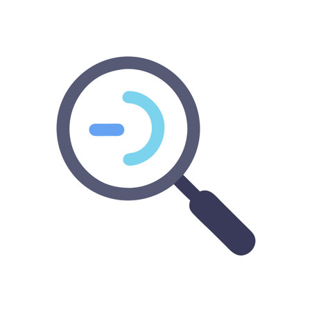 Flat style Magnifying Glass Icon vector illustration for User Interface documents websites and mobile applicationsのイラスト素材