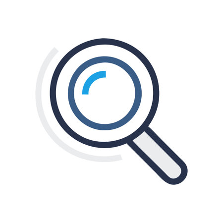 Flat style Magnifying Glass Icon vector illustration for User Interface documents websites and mobile applicationsのイラスト素材