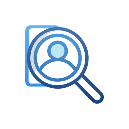 Flat style Magnifying Glass Icon vector illustration for User Interface documents websites and mobile applicationsのイラスト素材