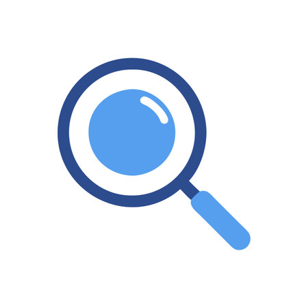 Flat style Magnifying Glass Icon vector illustration for User Interface documents websites and mobile applicationsのイラスト素材