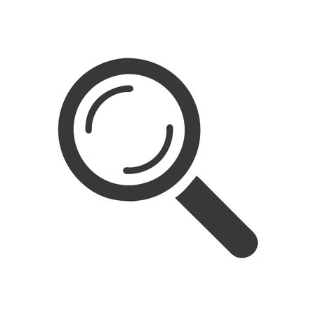 Flat style Magnifying Glass Icon vector illustration for User Interface documents websites and mobile applicationsのイラスト素材